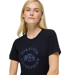 Dames T-shirt met korte mouwen Pasadena Tommy Hilfiger Equestrian Woestijnlucht Blauw