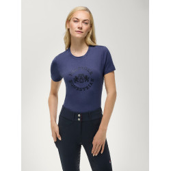Dames T-shirt met korte mouwen Pasadena Tommy Hilfiger Equestrian Verbleekt indigo Blauw Dames T-shirt met korte mouwen Pasadena Tommy Hilfiger Equestrian Verbleekt indigo Blauw