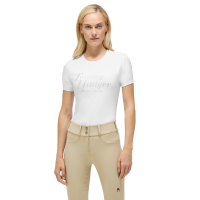 T-shirt met korte mouwen met strass Tommy Hilfiger Equestrian Malibu dames Optisch wit
