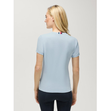 T-shirt met korte mouwen met strass Tommy Hilfiger Equestrian Malibu dames Lief blauw
