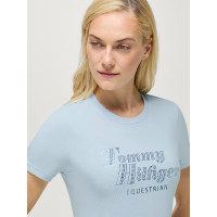 T-shirt met korte mouwen met strass Tommy Hilfiger Equestrian Malibu dames Lief blauw