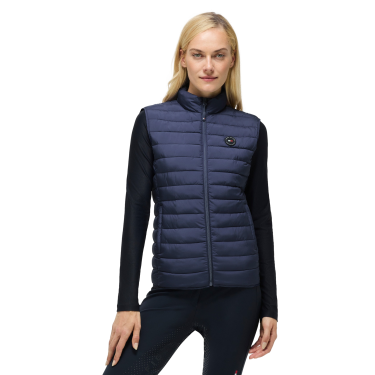 Dames gewatteerde mouwloze bodywarmer Tommy Hilfiger Equestrian Serano Verbleekt indigo Blauw