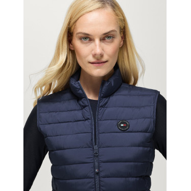 Dames gewatteerde mouwloze bodywarmer Tommy Hilfiger Equestrian Serano Verbleekt indigo Blauw