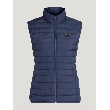 Dames gewatteerde mouwloze bodywarmer Tommy Hilfiger Equestrian Serano Verbleekt indigo Blauw