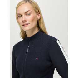 Damesvest met ritssluiting in breiwerk Tommy Hilfiger Equestrian Mirada Woestijnlucht Blauw