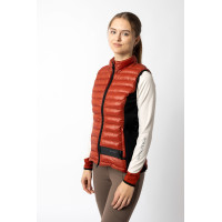 Ultra-lichte mouwloze paardrijbodywarmer B Vertigo Sia dames Vermiljoenrood