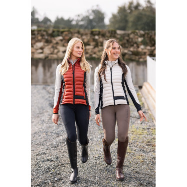 Ultra-lichte mouwloze paardrijbodywarmer B Vertigo Sia dames Vermiljoenrood