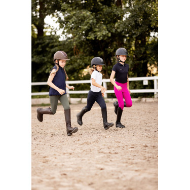 Kinderpaardrijlegging met volledig siliconen zitvlak Madison Horze Bietroze