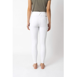 Rijbroek met grip zitvlakken Horze Grand Prix Pro dames Wit / turquoiseblauw