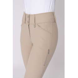 Rijbroek met full grip zitvlak Horze Grand Prix Pro dames Eenvoudige taupe Beige Rijbroek met full grip zitvlak Horze Grand Prix Pro dames Eenvoudige taupe Beige