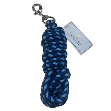 Gevlochten drietalige longeerlijn Canter Marine / elektrisch blauw / hemelblauw