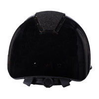 HKM Lady Shield glanzende cap Zwart / zilverkleurig