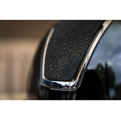 HKM Lady Shield glanzende cap Zwart / zilverkleurig