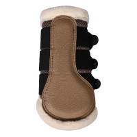 HKM Comfort Premium Mesh beenbeschermers met bont Taupe Bruin HKM Comfort Premium Mesh beenbeschermers met bont Taupe Bruin