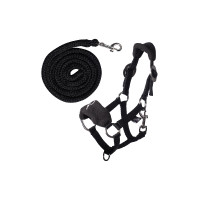 Halster met fleece HKM Hobby Horse Zwart