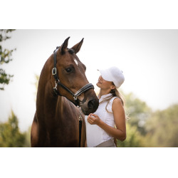 HKM Glamour leren halster Zwart / zilverkleurig