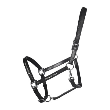 Lederen halster HKM Sparkle Zwart