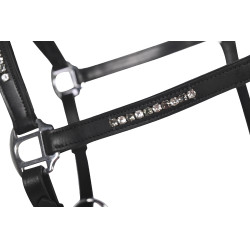 Lederen halster HKM Sparkle Zwart