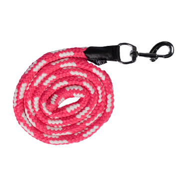 Longeerlijn HKM Maui met musketonhaak Roze / wit