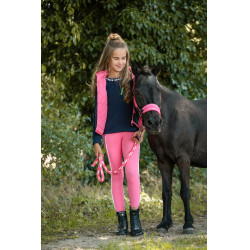 Longeerlijn HKM Maui met musketonhaak Roze / wit