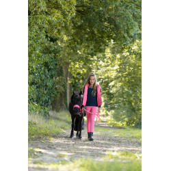 Longeerlijn HKM Maui met musketonhaak Roze / wit