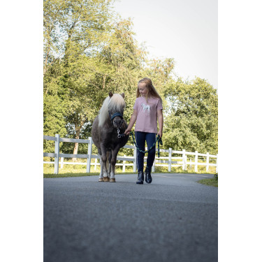 Longeerlijn HKM Maui met musketonhaak Donkerblauw / groen Multicolor