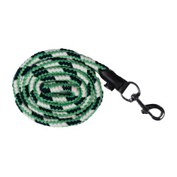 Longeerlijn HKM Maui met musketonhaak Groen / marineblauw / wit Longeerlijn HKM Maui met musketonhaak Groen / marineblauw / wit