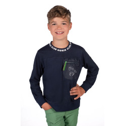 HKM Maui kinderlongsleeve-polo Diepblauw
