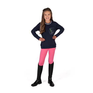 HKM Maui kinderlongsleeve-polo Diepblauw