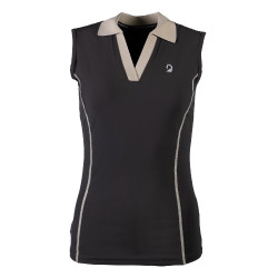 HKM mouwloos damespoloshirt Limone Zwart