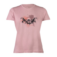 Dames-T-shirt HKM Running Horse met korte mouwen Oudroze Dames-T-shirt HKM Running Horse met korte mouwen Oudroze
