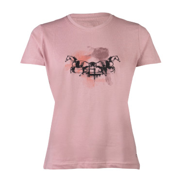 Dames-T-shirt HKM Running Horse met korte mouwen Oudroze Dames-T-shirt HKM Running Horse met korte mouwen Oudroze
