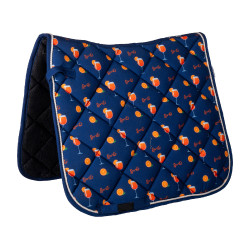 HKM Splash zadeldekje Donkerblauw / oranje