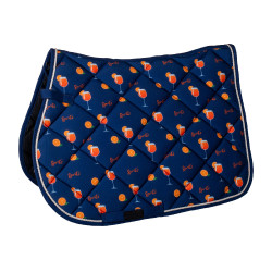 HKM Splash zadeldekje Donkerblauw / oranje
