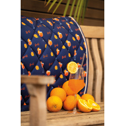 HKM Splash zadeldekje Donkerblauw / oranje