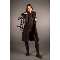 Dames lange mouwloze vest Lauria Garrelli Arezzo Donkerbruin