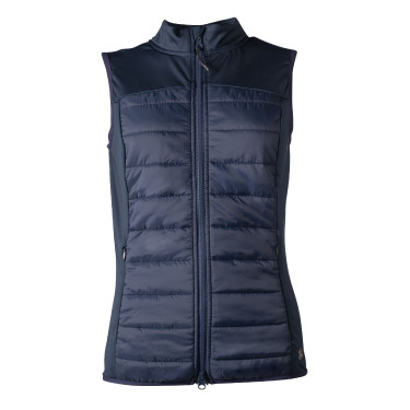 Mouwloos HKM-vest in jersey/nylon Basel II Style dames Diepblauw