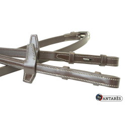 Signature teugels by Antares rubber 16 mm 7 stops Bruin