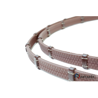 Signature teugels by Antares rubber 16 mm 7 stops Bruin