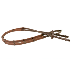 Signature teugels by Antares rubber 16 mm 7 stops Bruin