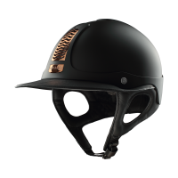 Antares Precision Galaxy-helm met Eclipse-zonneklep in chroom Zwart / koper / koper / zwart
