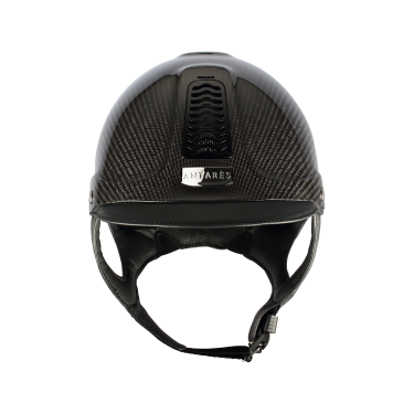 Antares Precision Carbon helm met standaard klep Zwart / zwart / chroom / zwart