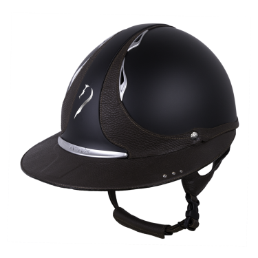 Antares Origin-helm Referentie Eclipse Swarovski-zonneklep Zwart / bruin leer Antares Origin-helm Referentie Eclipse Swarovski-zonneklep Zwart / bruin leer