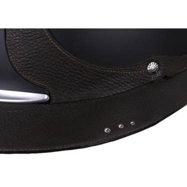 Antares Origin-helm Referentie Eclipse Swarovski-zonneklep Zwart / bruin leer Antares Origin-helm Referentie Eclipse Swarovski-zonneklep Zwart / bruin leer