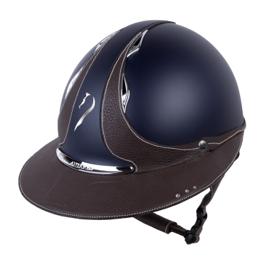 Antares Origin Galaxy-helm met Eclipse-zonneklep en Swarovski Blauw / bruin leer
