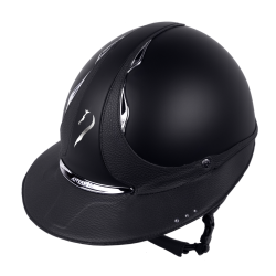 Antares Origin Galaxy-helm met Eclipse-zonneklep en Swarovski Zwart / zwart leer