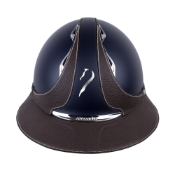 Antares Origin Galaxy-helm met Eclipse-klep Blauw / bruin leer