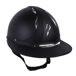 Antares Origin Galaxy-helm met Eclipse-klep Zwart / zwart leer