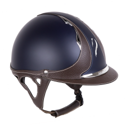 Antares Origin Galaxy-rijhelm met standaardklep Blauw / bruin leer