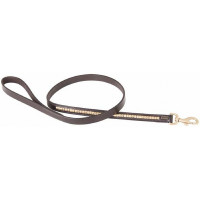 Hondenriem Clincher T van T Donker Havana / geel Bruin